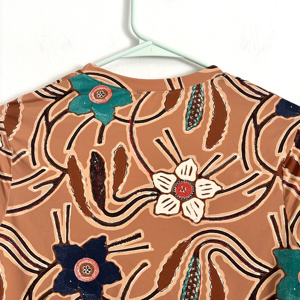 Ulla Johnson Floral Long Sleeve Top - Brown and Teal - Picture 7 of 7